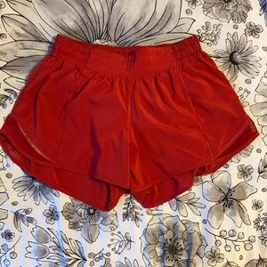 Lululemon Red Hotty Hot Shorts